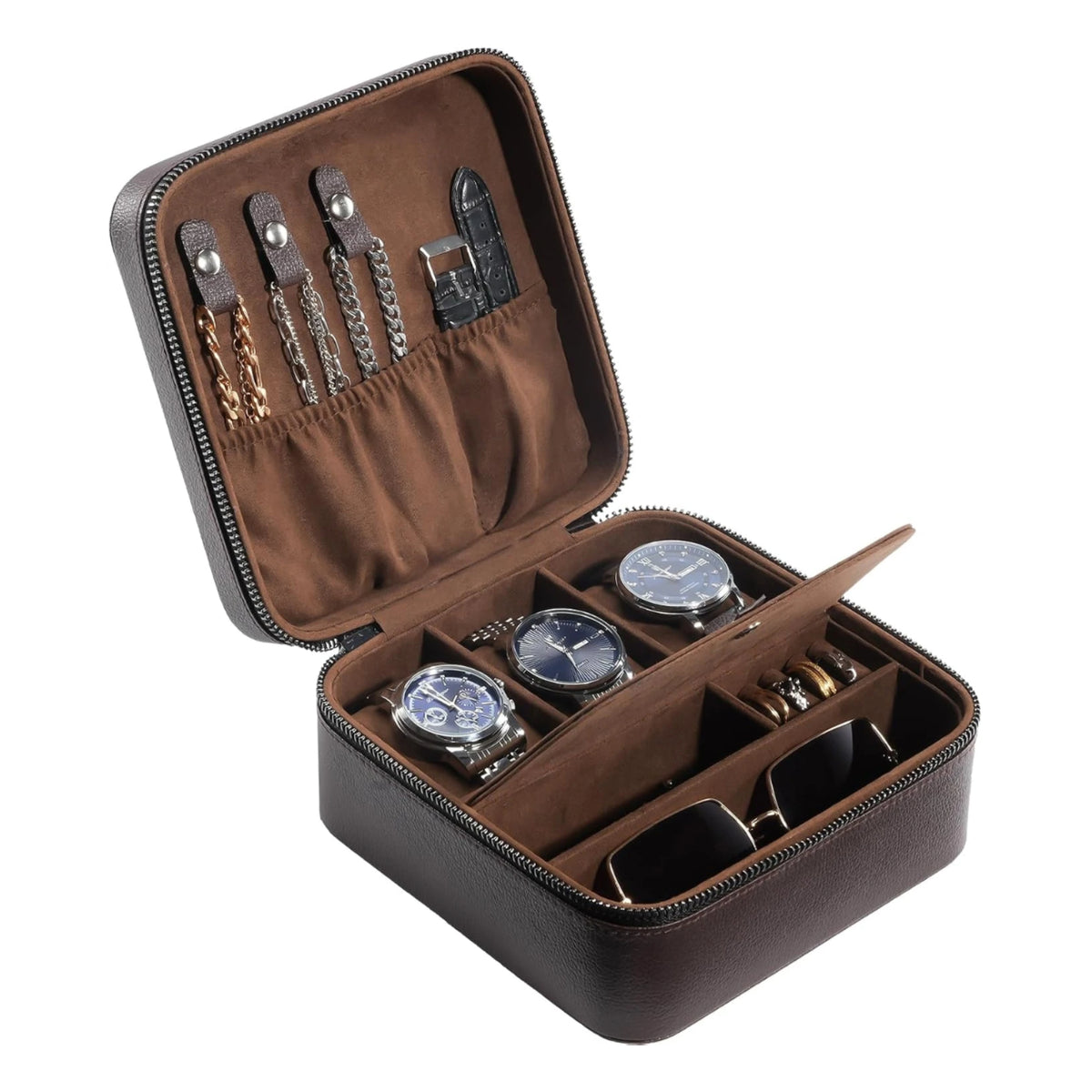 ProCase travel watch case for men with PU leather storage for watches and jewelry
