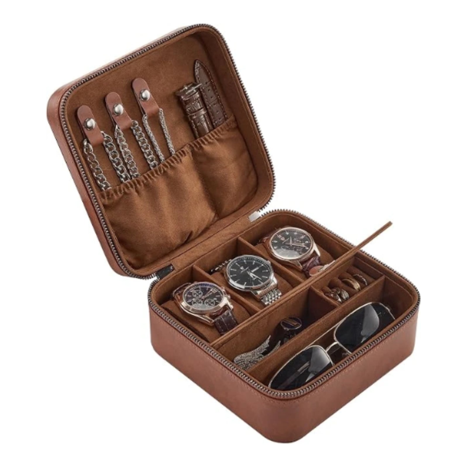 ProCase travel watch case for men with PU leather storage for watches and jewelry