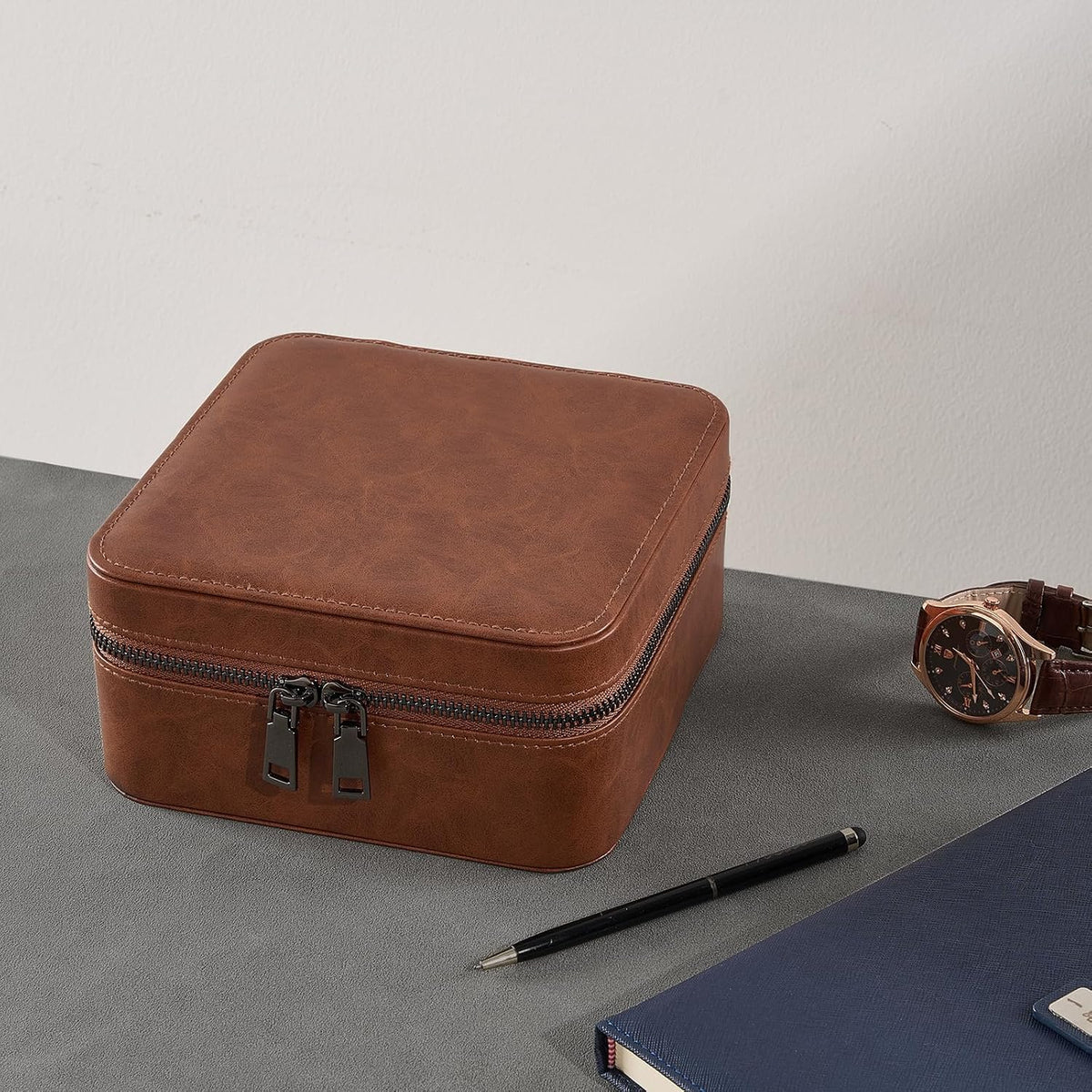 ProCase travel watch case for men with PU leather storage for watches and jewelry