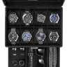 Watch Box for Men, Jewelry Organizer Box with Drawer, Display Storage Case with Glass Lid, black