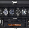Watch Case, 6 Slot Mens Watch Box Holder Organizer with Glass Lid, 2-Layer Watches Display Case, Mens Jewelry Box with Drawer, Birthday Christmas Gifts for Men Women