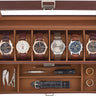 Watch Case, 6 Slot Mens Watch Box Holder Organizer with Glass Lid, 2-Layer Watches Display Case, Mens Jewelry Box with Drawer, Birthday Christmas Gifts for Men Women