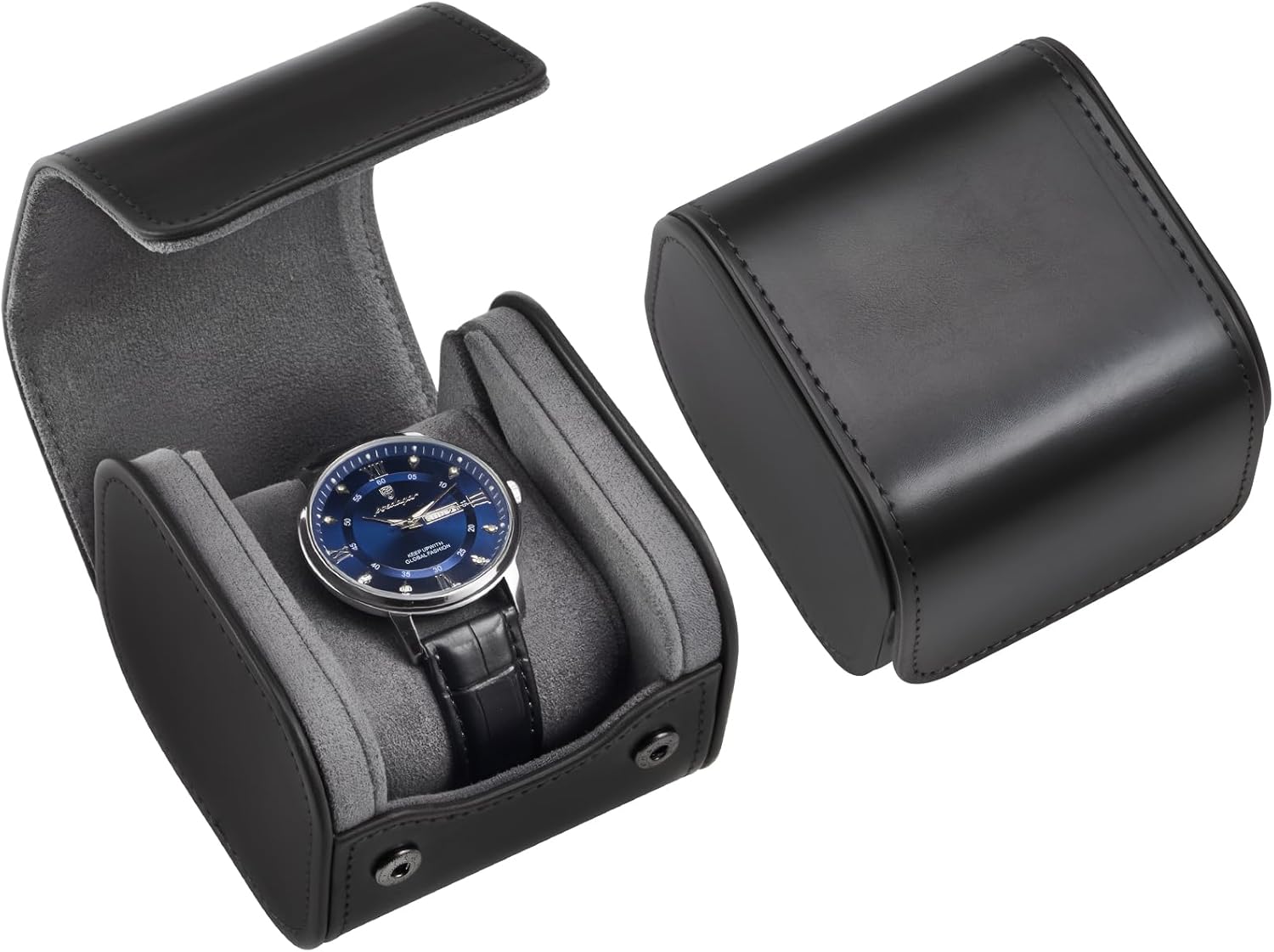 Watch Travel Case, 1 Slot PU Leather Watch Roll Box for Men, Portable Watch Holder Organizer, Gifts Ideas