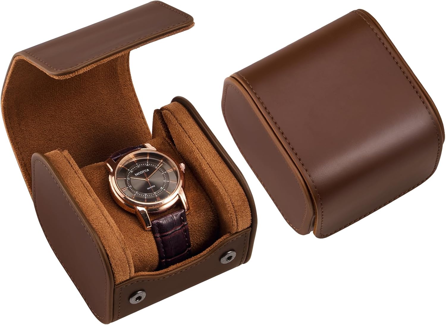 Watch Travel Case, 1 Slot PU Leather Watch Roll Box for Men, Portable Watch Holder Organizer, Gifts Ideas