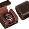 Watch Travel Case, 1 Slot Watch Roll Box for Men, Espresso