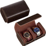 Watch Travel Case, 2 Slot Watch Roll Box for Men, Espresso