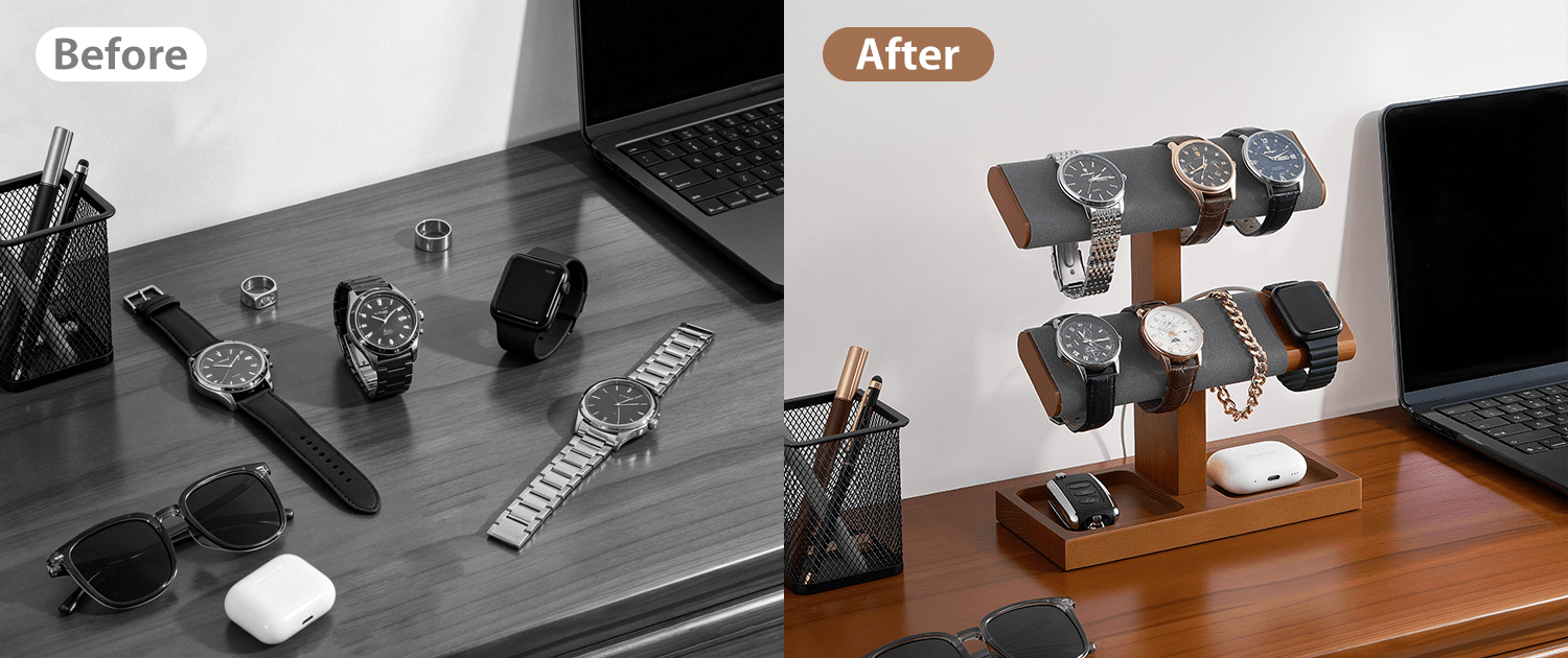 Wood Watch Display Stand Holder for Men