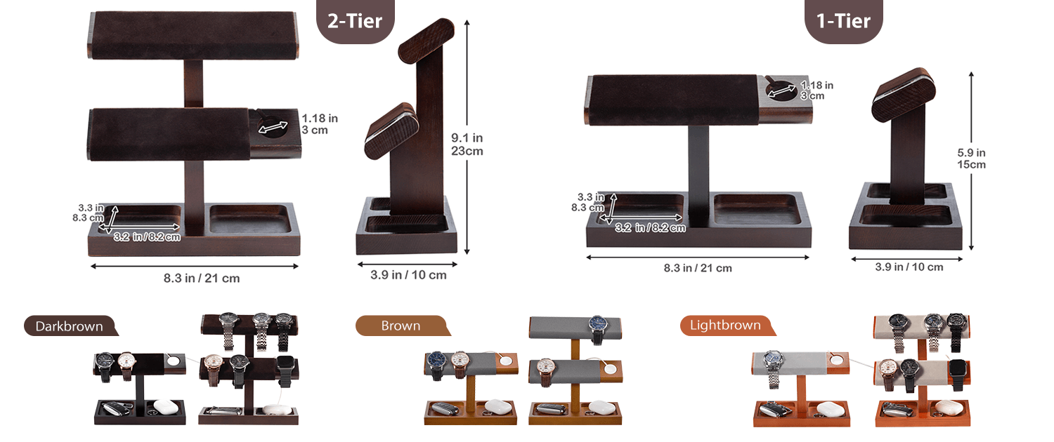 Wood Watch Display Stand Holder for Men