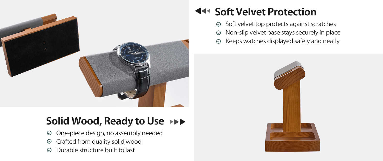 Wood Watch Display Stand Holder for Men