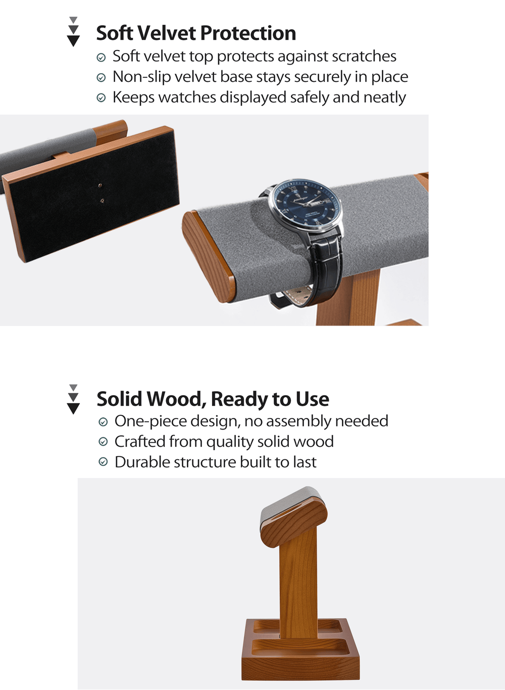 Wood Watch Display Stand Holder for Men