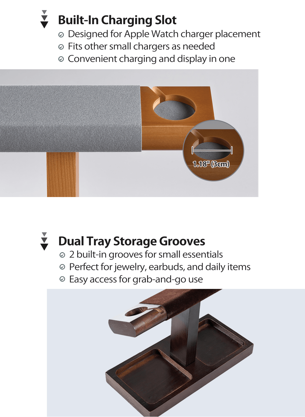 Wood Watch Display Stand Holder for Men