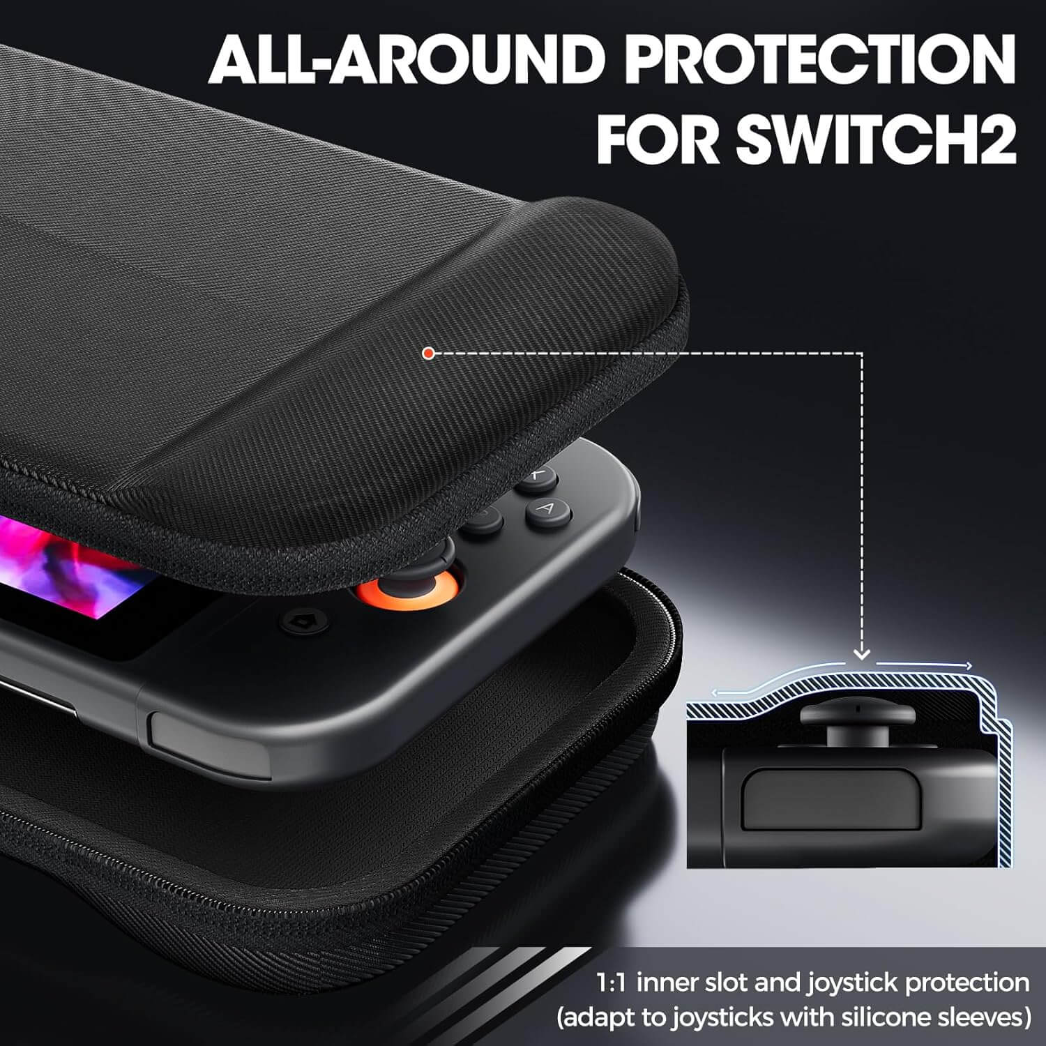 ProCase Slim Carrying Case for Nintendo Switch 2 2025 Black