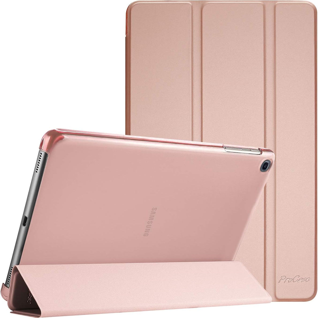 Slim Case for Galaxy Tab A 10.1 2019 Model T510 T515 T517, Lightweight Stand Case Shell Cover for 10.1 Inch Galaxy Tab A Tablet SM-T510 SM-T515 SM-T517 2019 Release, pink