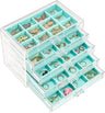 ProCase Earring Holder Organizer Jewelry Box with 5 Drawers, Acrylic Clear Earring Case with Adjustable Velvet Trays for Women