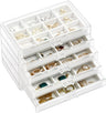 ProCase Earring Holder Organizer Jewelry Box with 5 Drawers, Acrylic Clear Earring Case with Adjustable Velvet Trays for Women