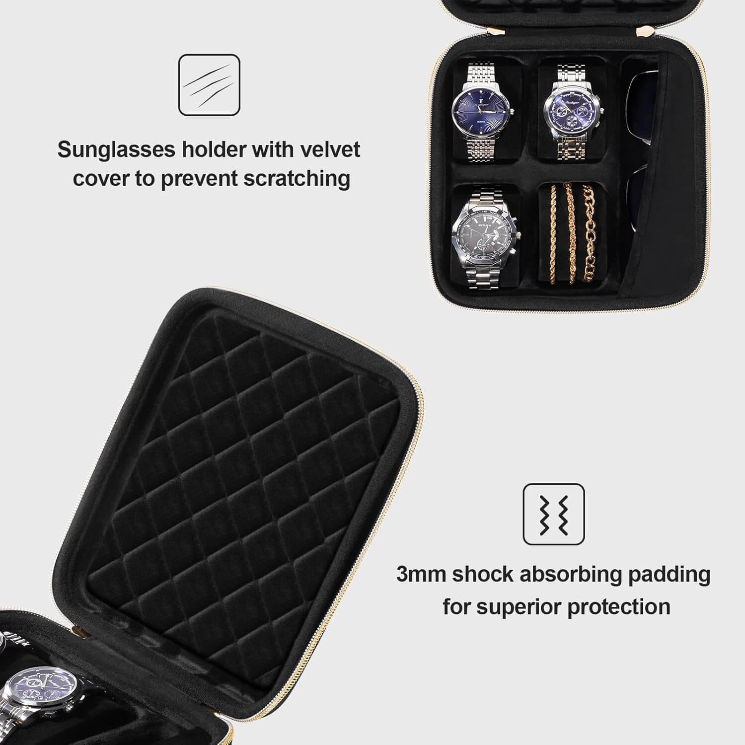 ProCase 4 Hard Shell Slots Travel Watch Case