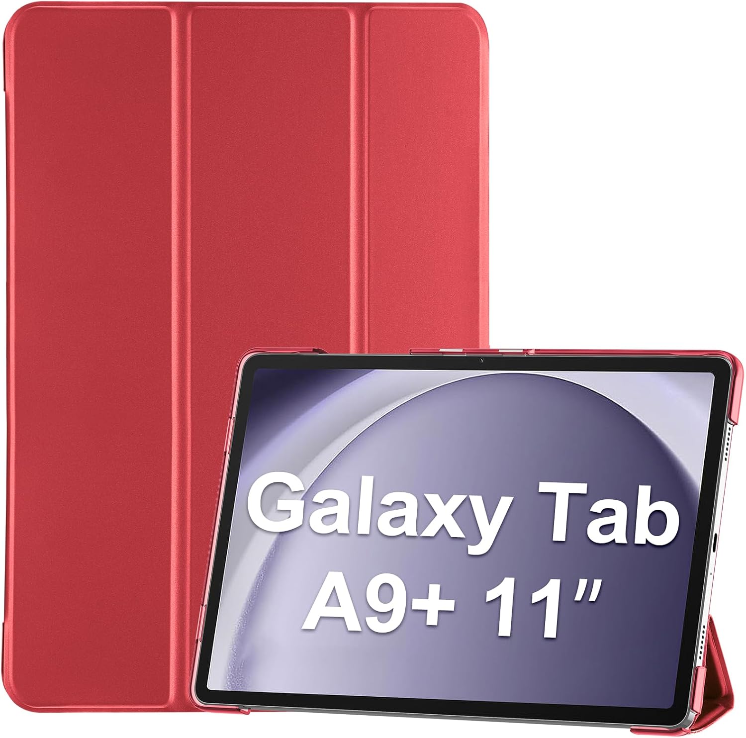 Smart Case for Galaxy Tab A9 Plus/A9+ 5g 11 Inch 2023 SM-X210 SM-X215 SM-X216 SM-X218, Slim Stand Hard Back Shell Protective Cover Folio Case for Galaxy Tab A9 Plus 2023, red