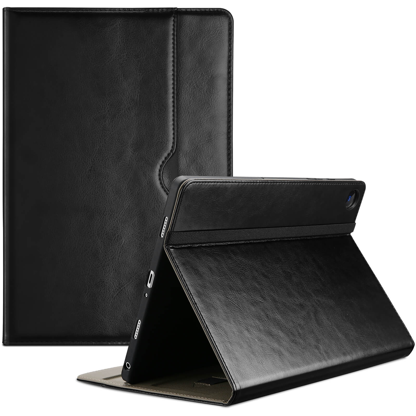 Premium PU Leather Folio Business Stand Cover with Hand Strap, Pencil Holder, Front Pocket for Galaxy Tab A9 Plus 11 Inch 2023 (Model: SM-X210/SM-X215/SM-X216/SM-X218)