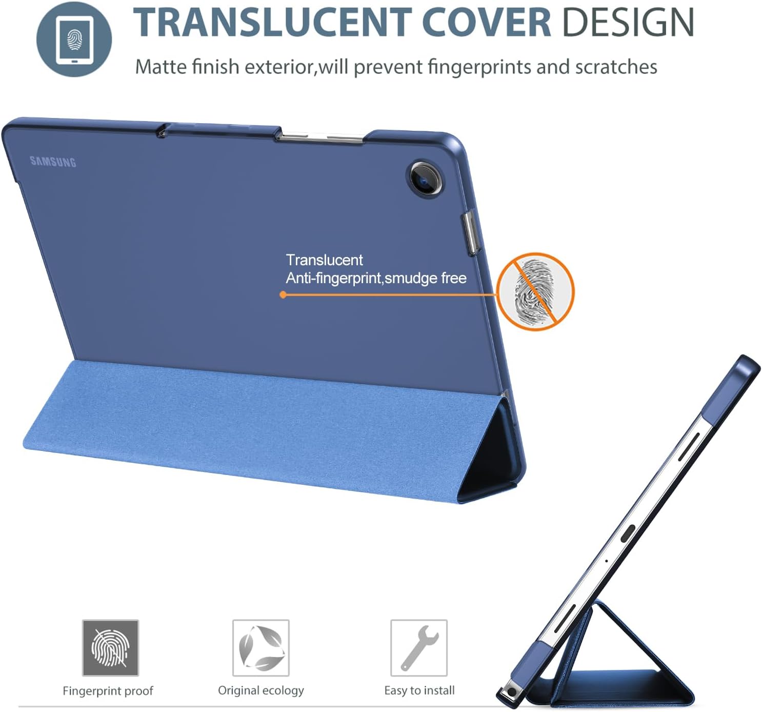 Slim Stand Hard Back Shell Protective Tablet Cover Folio Case for 11" Galaxy Tab A11+ Plus 2025/A9+ Plus 2023