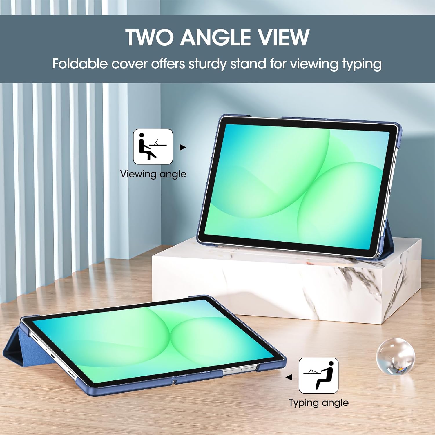 Slim Stand Hard Back Shell Protective Tablet Cover Folio Case for 11" Galaxy Tab A11+ Plus 2025/A9+ Plus 2023