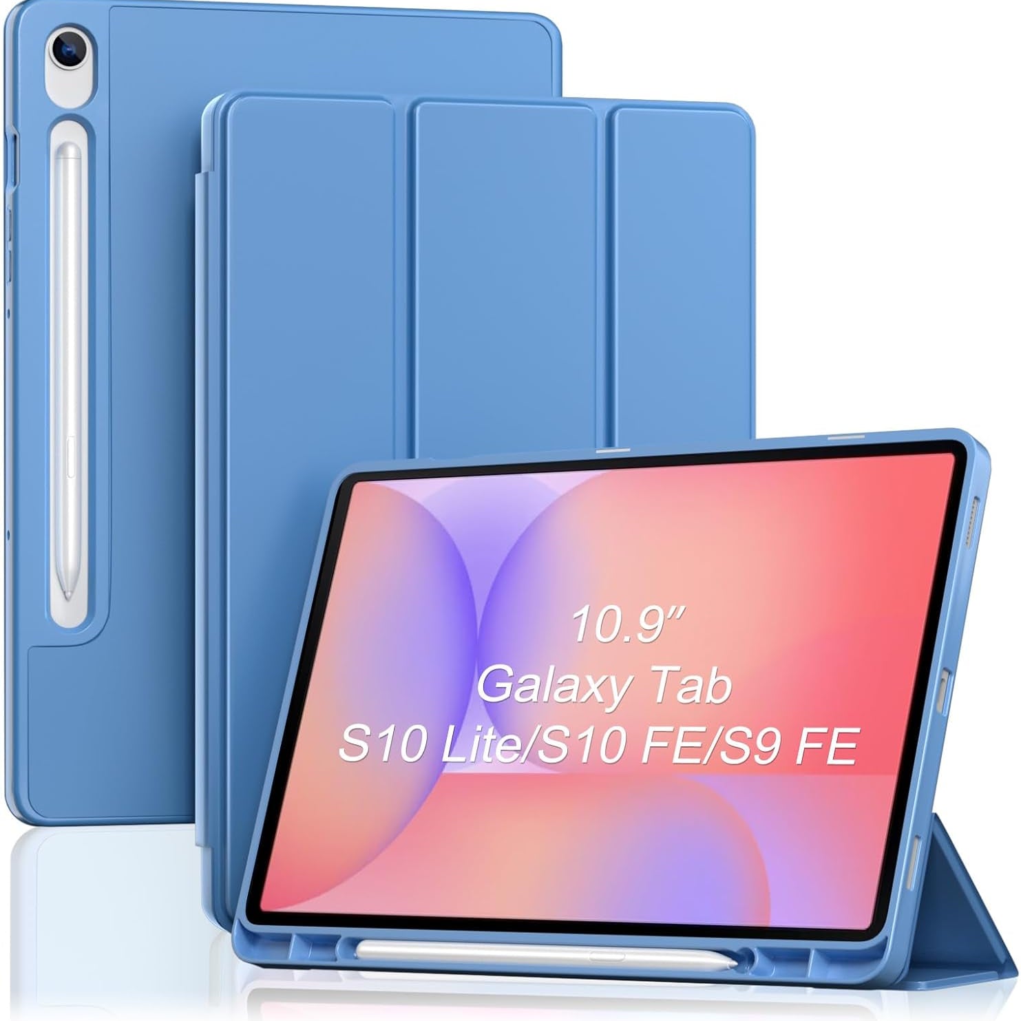 Smart Case for Galaxy Tab S10 Lite/S10 FE/S9 FE 10.9-Inch with Pen Holder, blue