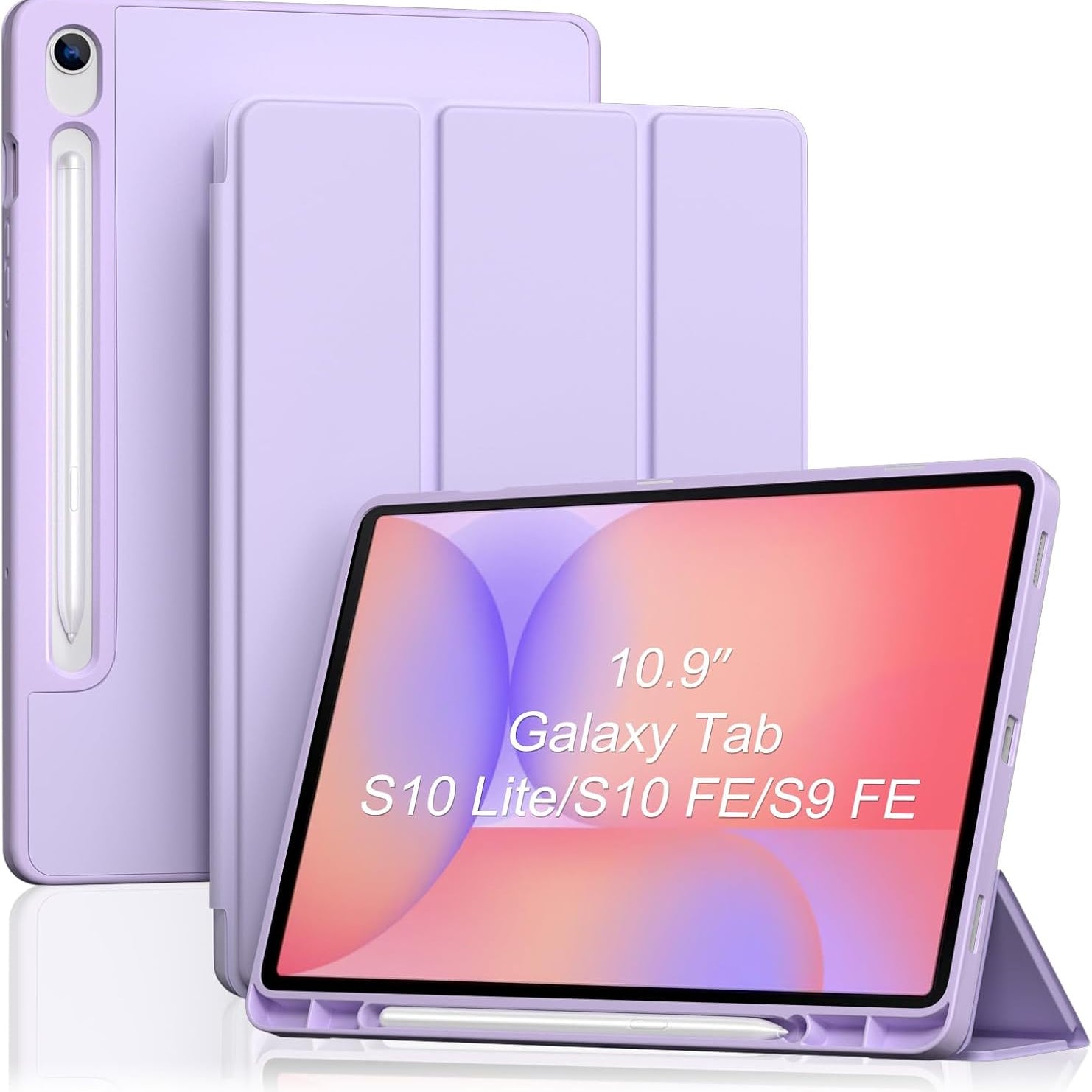 Smart Case for Galaxy Tab S10 Lite/S10 FE/S9 FE 10.9-Inch with Pen Holder, purple