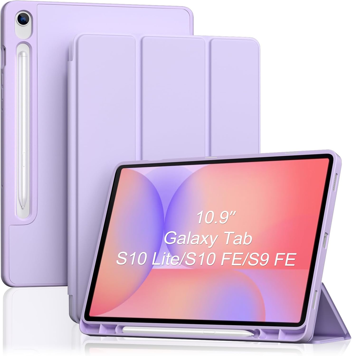 Smart Case for Galaxy Tab S10 Lite/S10 FE/S9 FE 10.9-Inch with Pen Holder, purple
