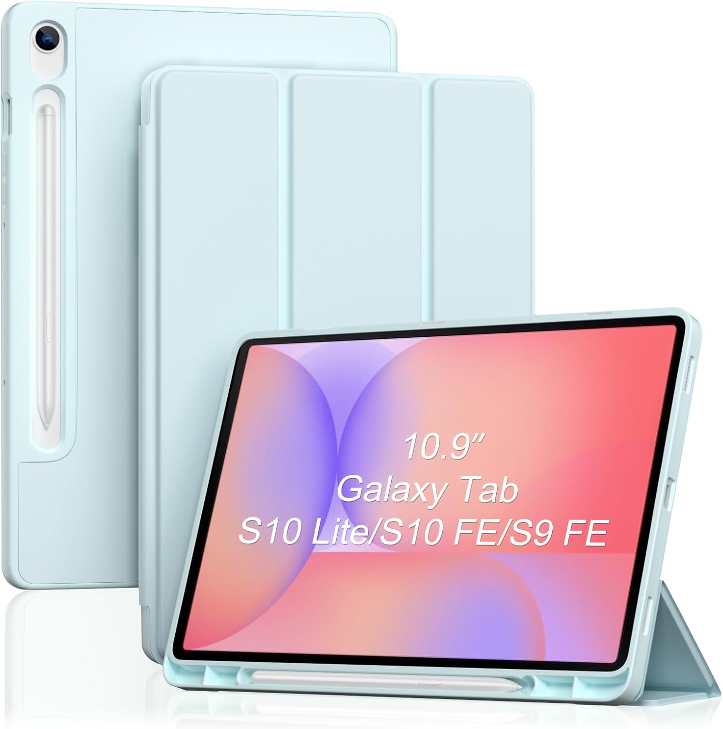 Smart Case for Galaxy Tab S10 Lite/S10 FE/S9 FE 10.9-Inch with S Pen Holder, blue