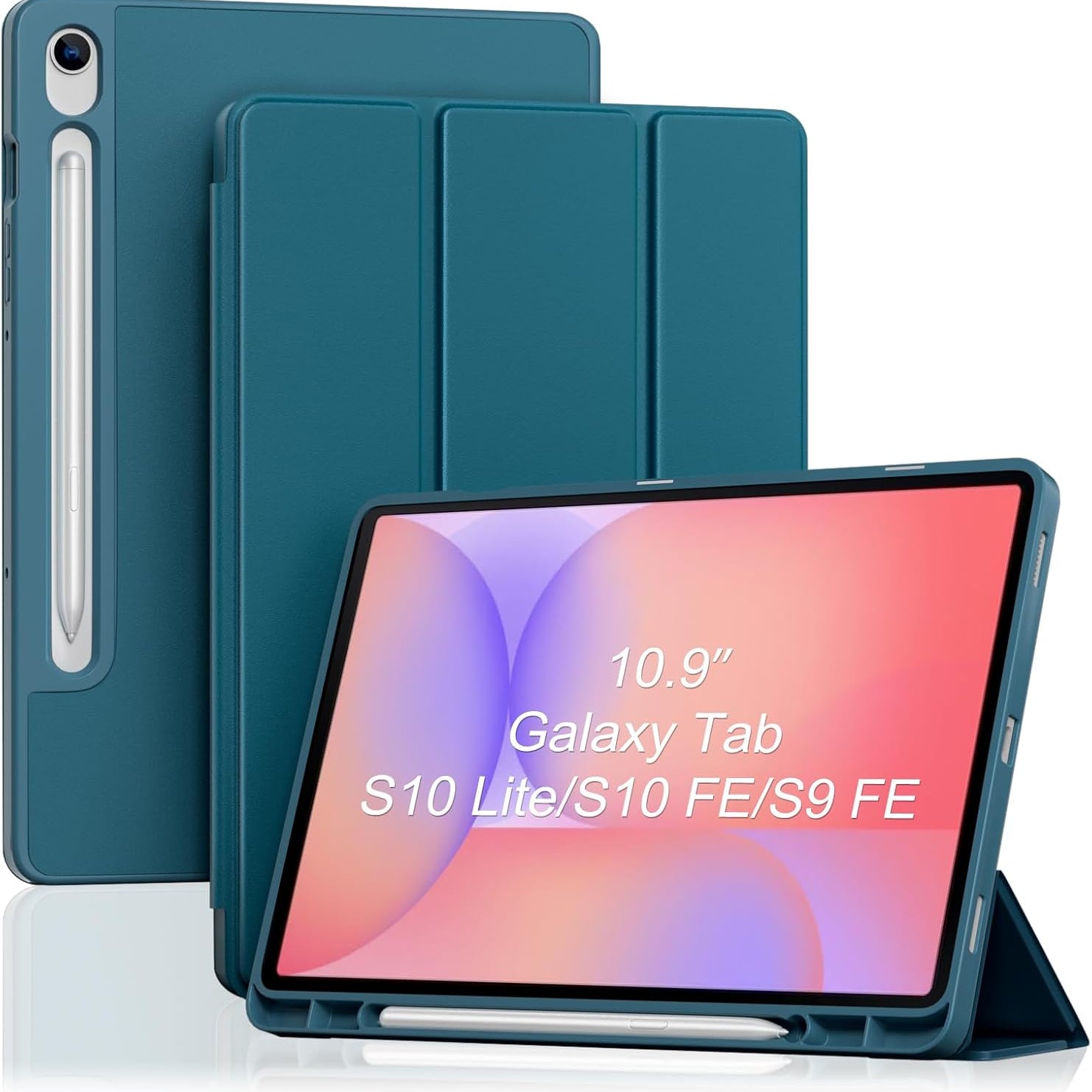 Smart Case for Galaxy Tab S10 Lite/S10 FE/S9 FE 10.9-Inch with S Pen Holder, green