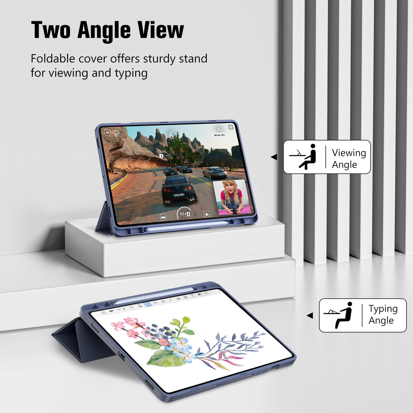 SamSung Galaxy Tab S10 Lite/S10 FE/S9 FE 10.9-Inch with S Pen Holder, Trifold Stand Folio Cover with Soft TPU Back for 10.9" Galaxy Tab S10 Lite/S10 FE/S9 FE