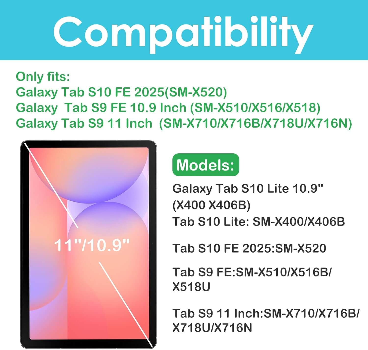 Tempered Glass Screen Protector for Galaxy Tab S10 Lite / S10 FE 2025