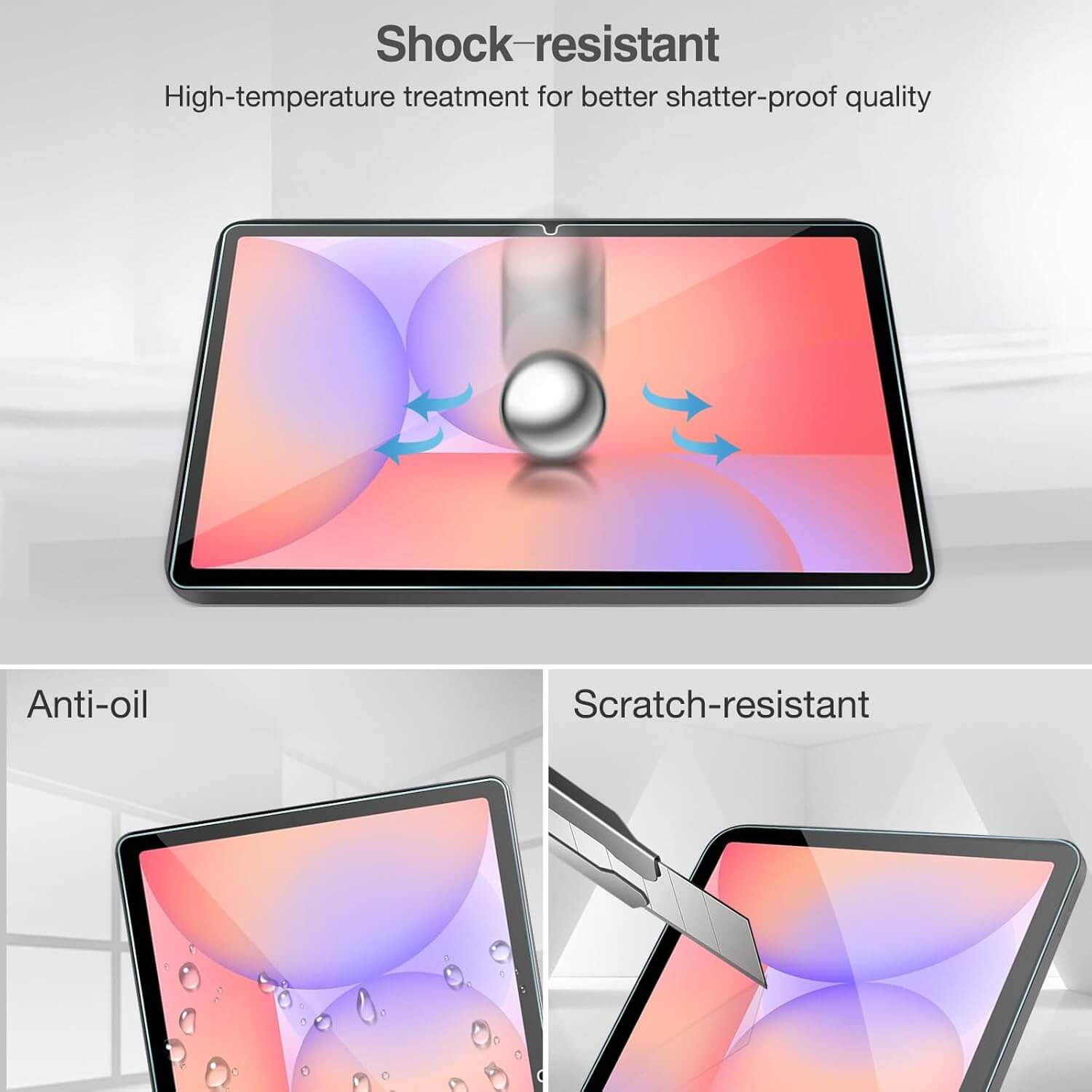 Shock-resistant Tempered Glass Screen Protector for Galaxy Tab S10 Lite / S10 FE 2025 