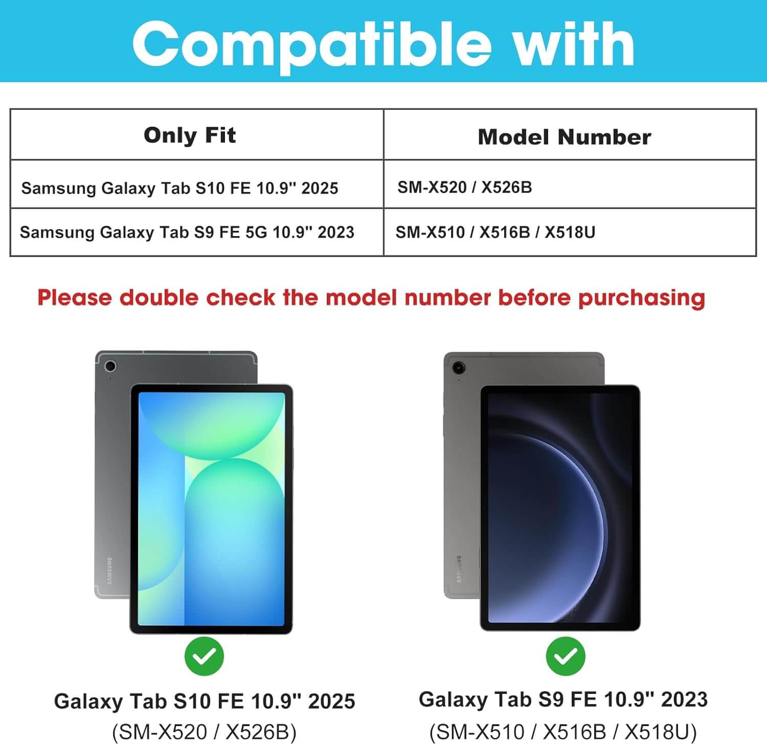 SamSung Smart Case for Galaxy Tab S10 FE 2025/ S9 FE 5G 2023 10.9" SM-X520 X526B X510 X516B