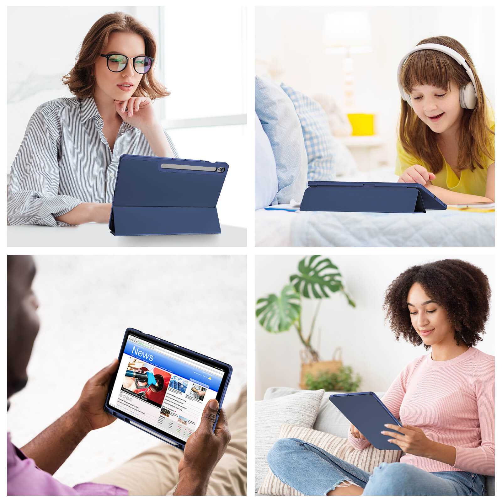 Galaxy Tab S10 FE Plus 2025 13.1" Smart Case with Soft TPU Back & S Pen Holder