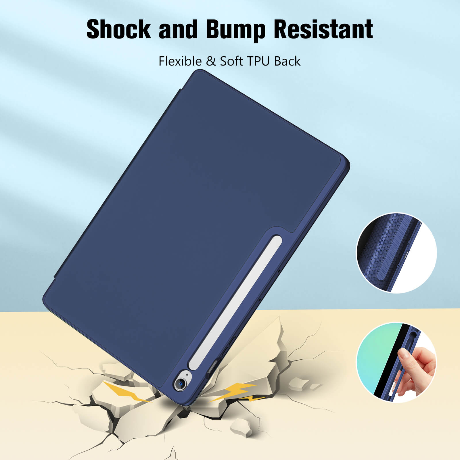 Galaxy Tab S10 FE Plus 2025 13.1" Shockproof Smart Case with Soft TPU Back & S Pen Holder