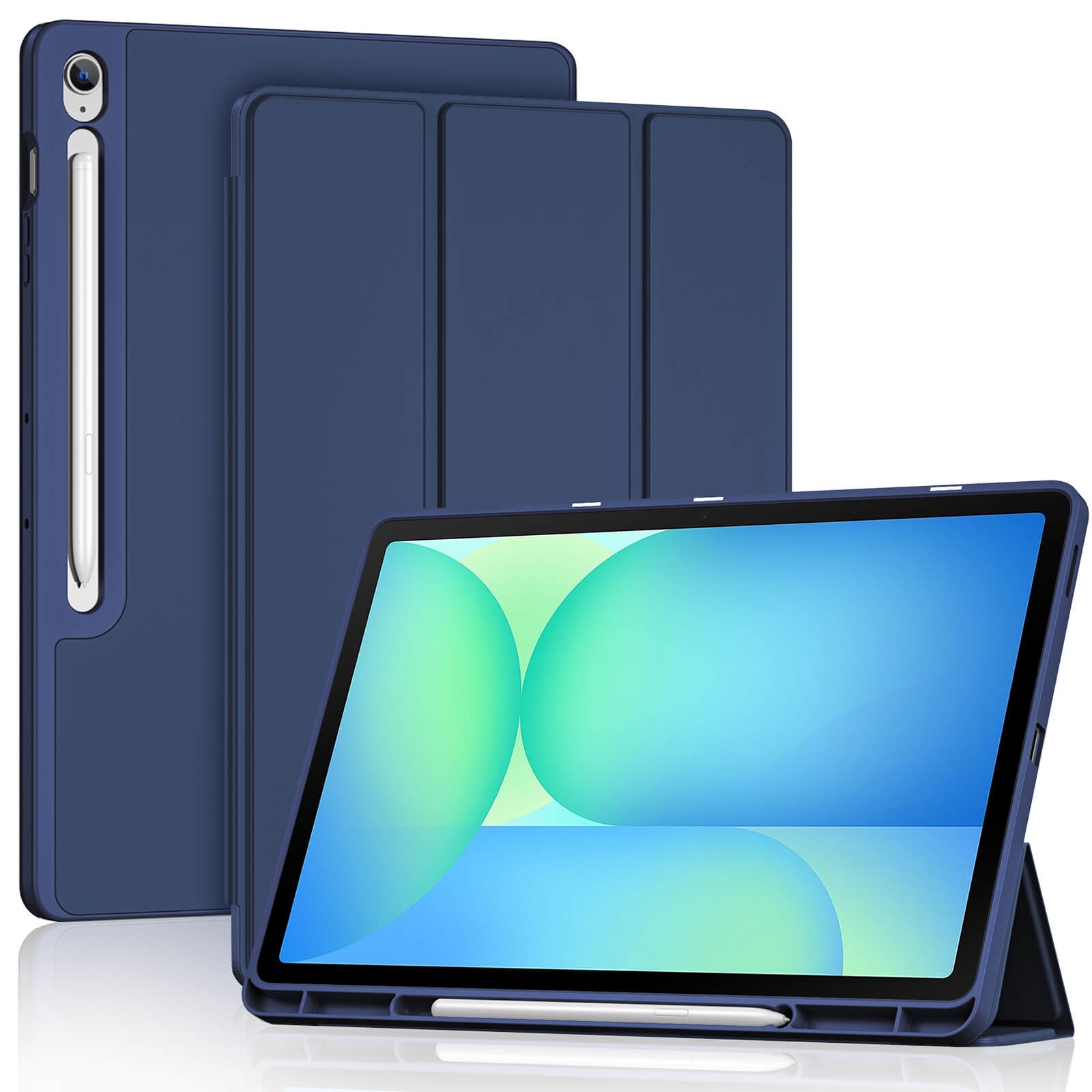 Galaxy Tab S10 FE Plus 2025 13.1" Smart Case with Soft TPU Back & S Pen Holder Navy
