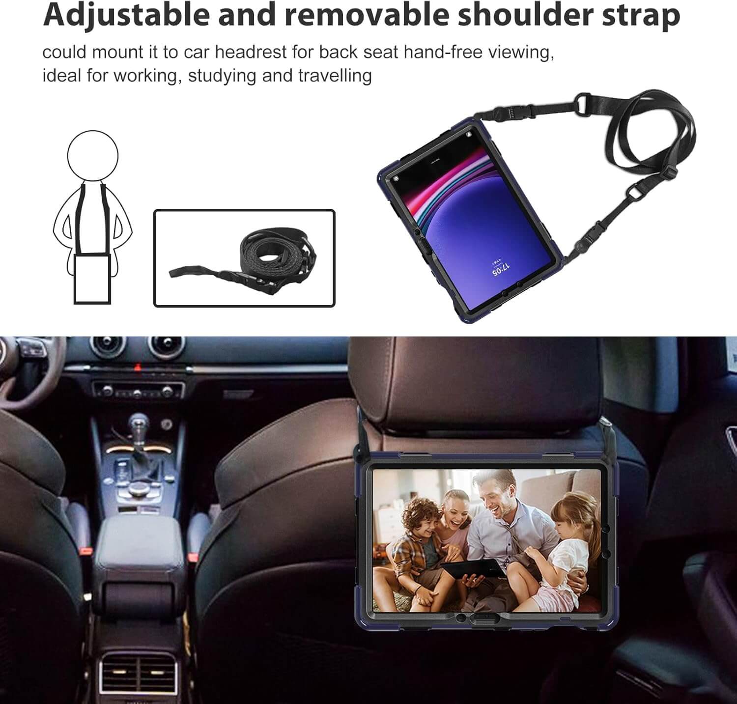 Rugged Case for Galaxy Tab S10 2024/ Tab S9 FE/ S9 / S8 / S7 11 Inch Outdoor case with S Pen Holder, Heavy Duty Rotatable Kickstand Protective Cover