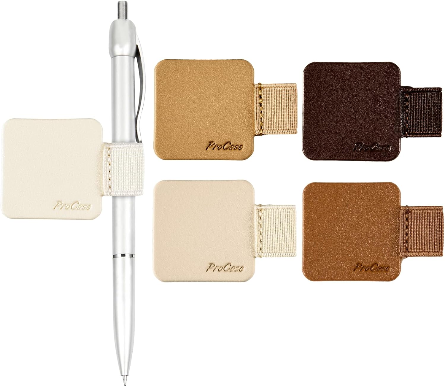 Pen Loop Holder for Notebooks Journals Planners Tablet Case, Self Adhesive Leather Pencil Holder with Elastic Loop for Pens, Apple Pencil, Stylus Pen