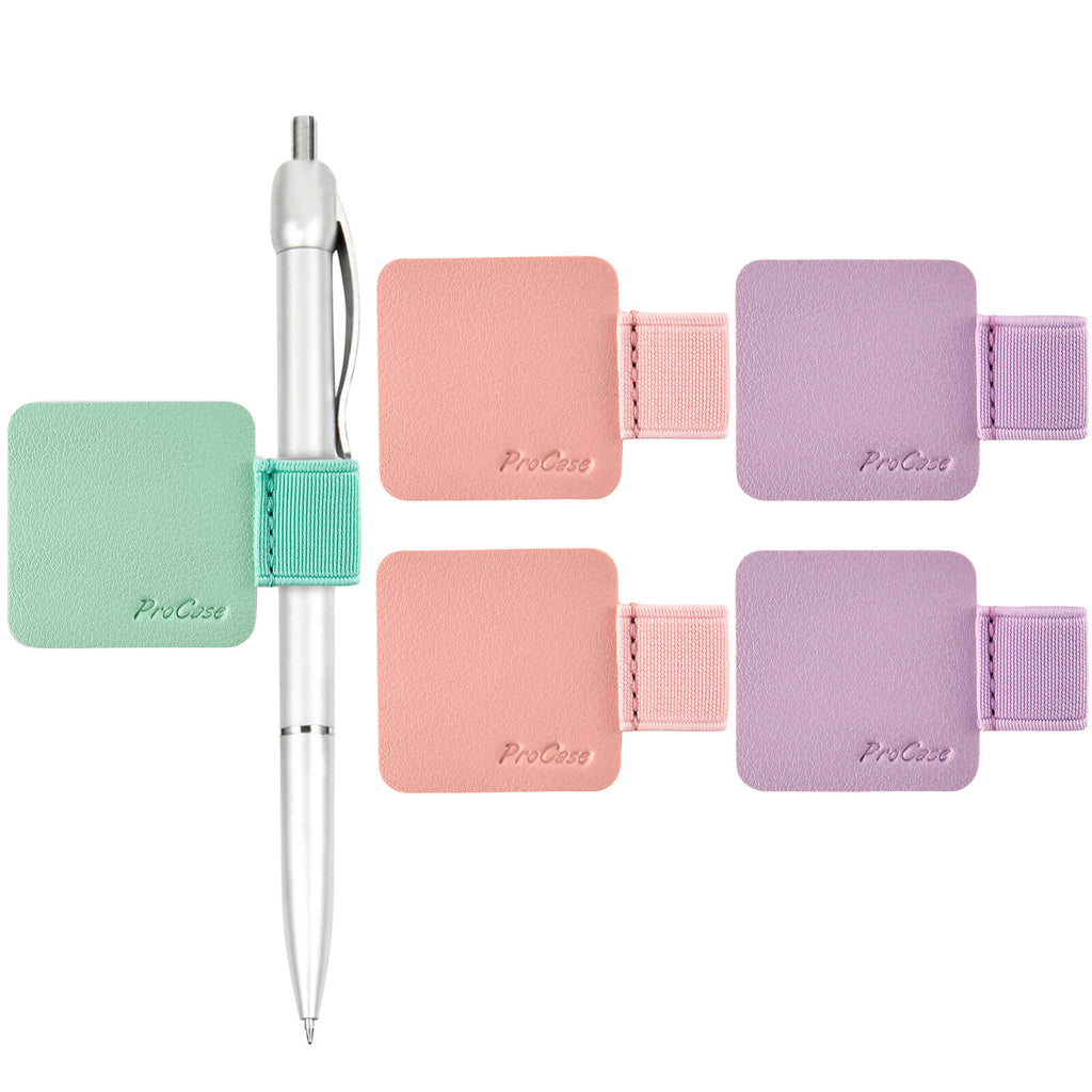 Self Adhesive Leather Pencil Holder with Elastic Loop for Pens, Apple Pencil, Stylus Pen 