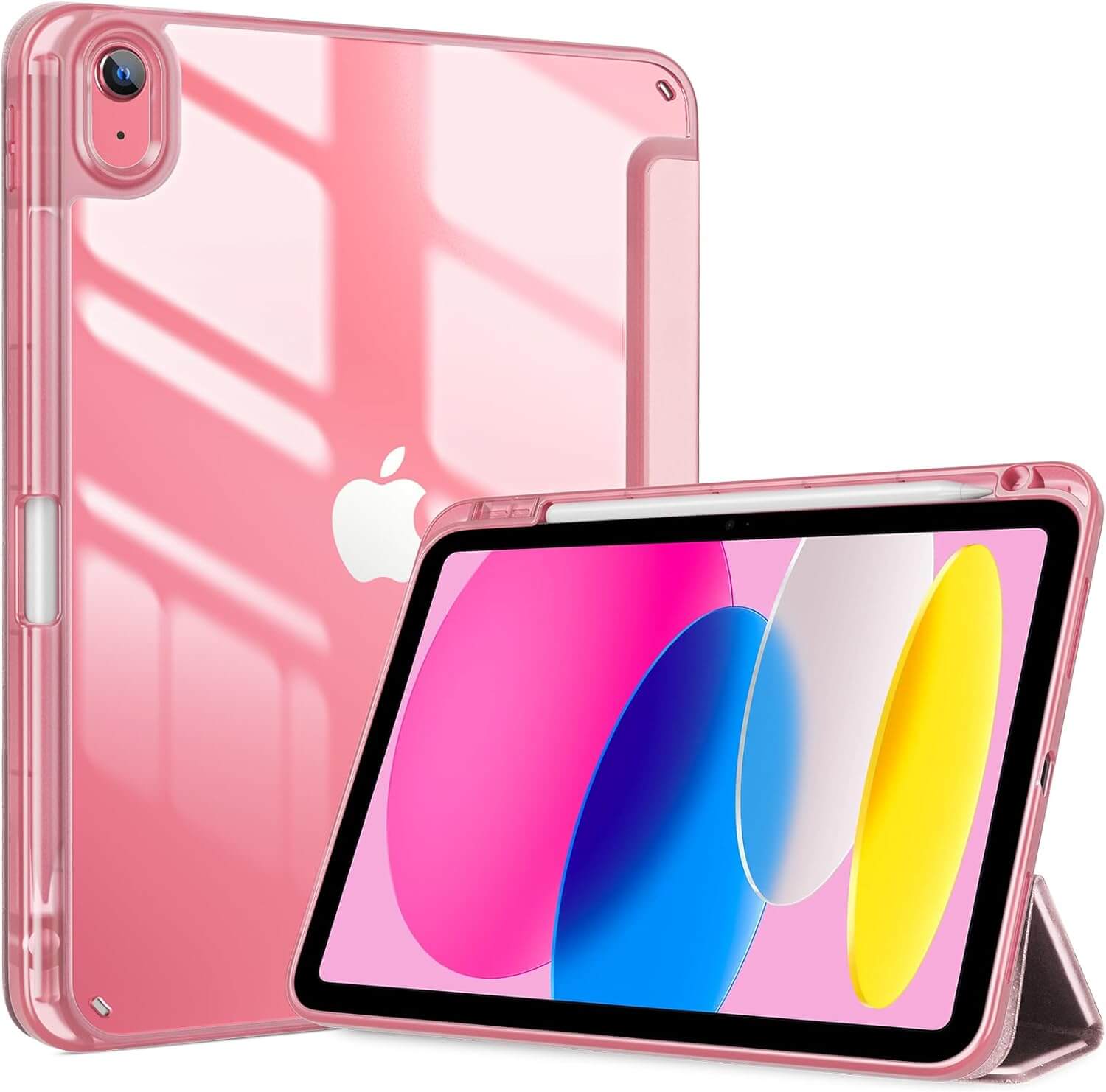 iPad (A16) 11th 2025/ 10th Hybrid pink Case with Pencil Holder 