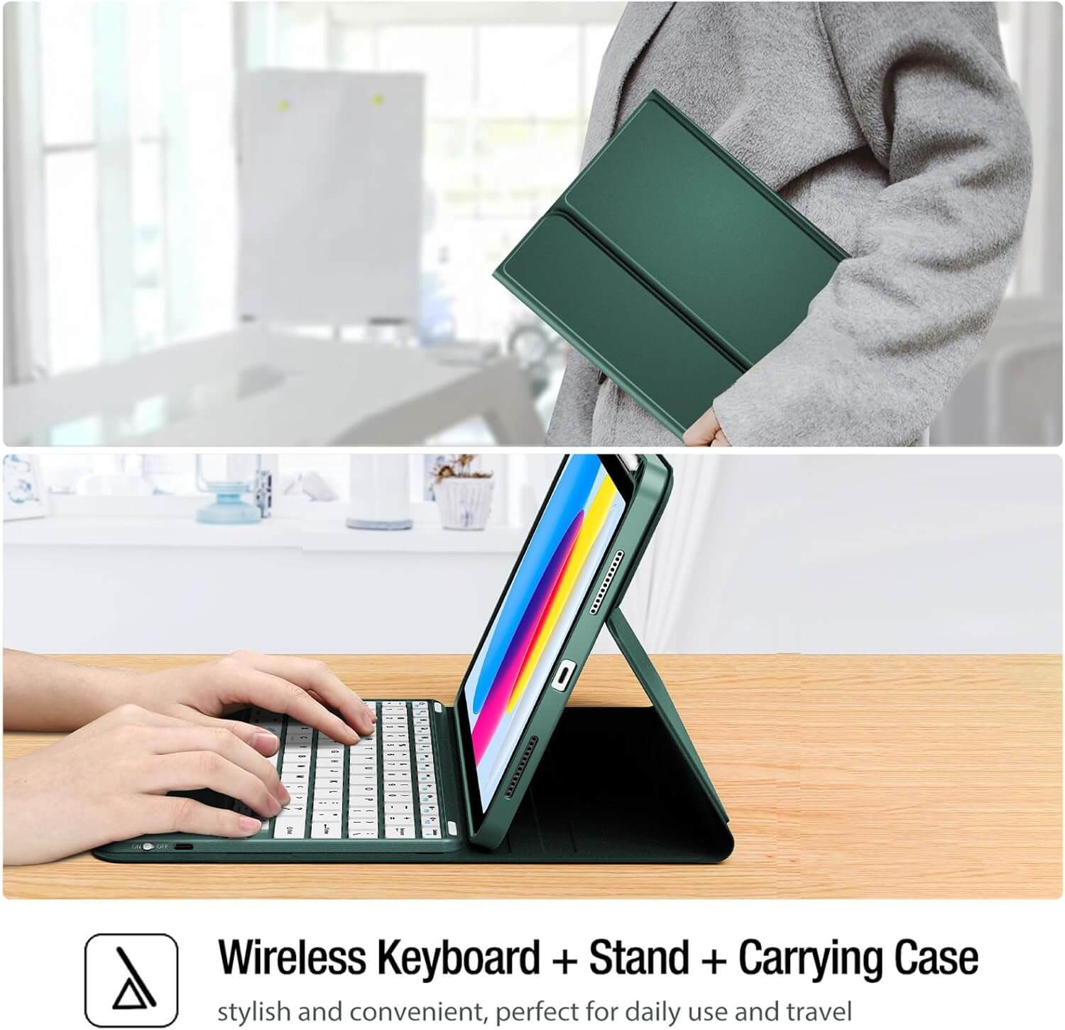ProCase Folio Cover Case for iPad 11th/10th Green