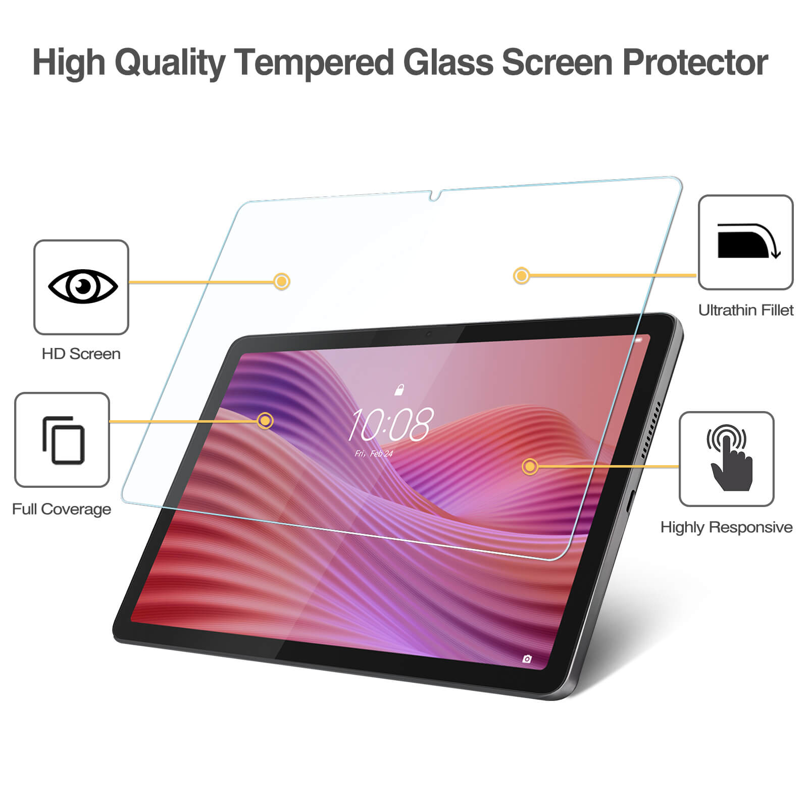 ProCase 2 Pack Screen Protector for Lenovo Tab 10.1 Inch 2025 TB311FU/TB311XU