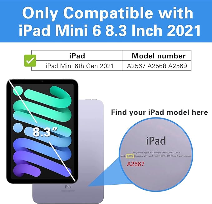 ProCase iPad Mini 6th/7th Gen 8.3" 2021 2024 Hard Back Case