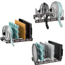 Pot Rack Pan Lid Organizer with 15 Adjustable Dividers