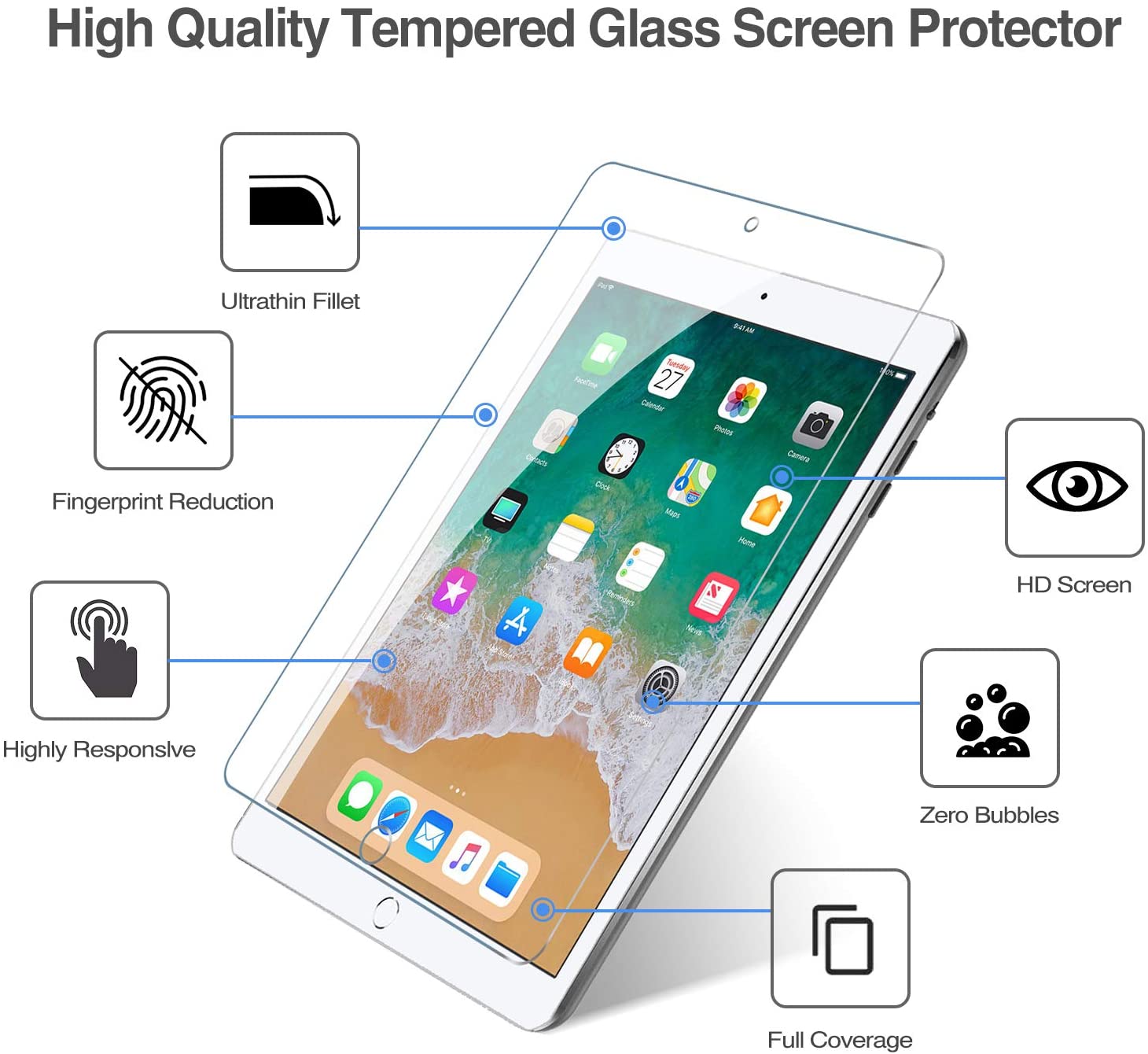 iPad 5th / 6th Gen Tempered Glass Screen Protector