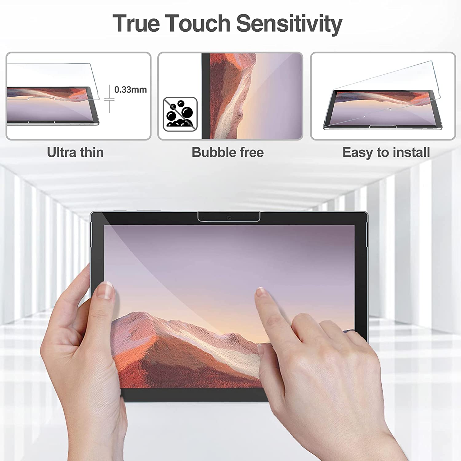 Surface Pro 7 Plus/ Pro 7/ Pro 6/ Pro 5/ Pro 4 Tempered Glass Screen Protector