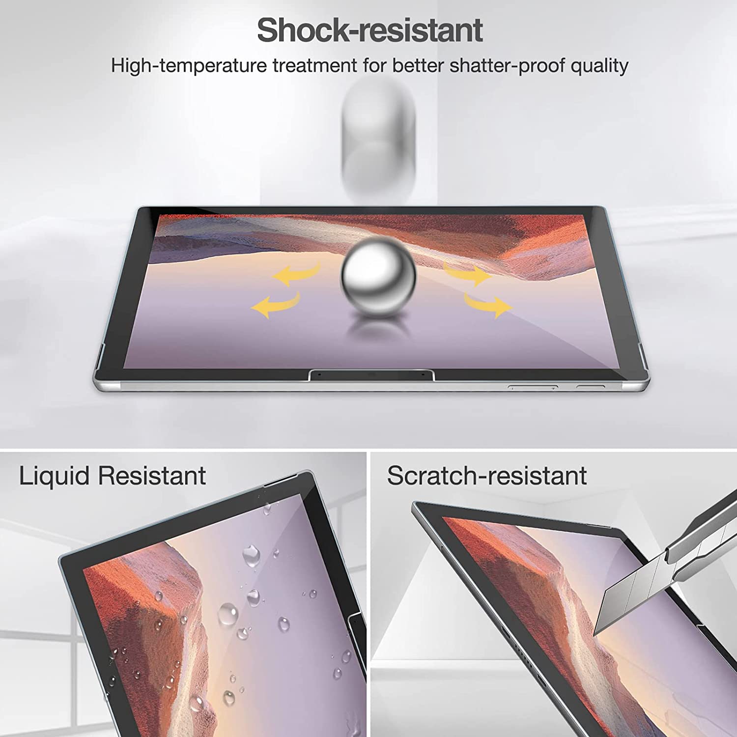 Surface Pro 7 Plus/ Pro 7/ Pro 6/ Pro 5/ Pro 4 Tempered Glass Screen Protector
