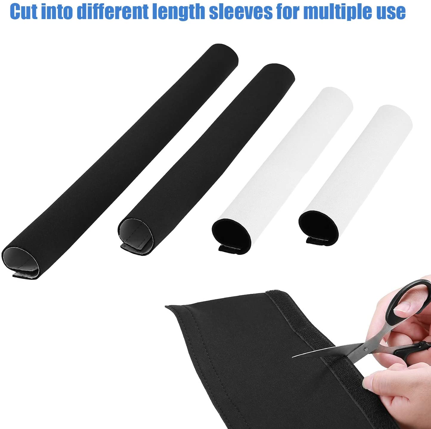 Reversible Black & White Cable Management Sleeves Neoprene Cable