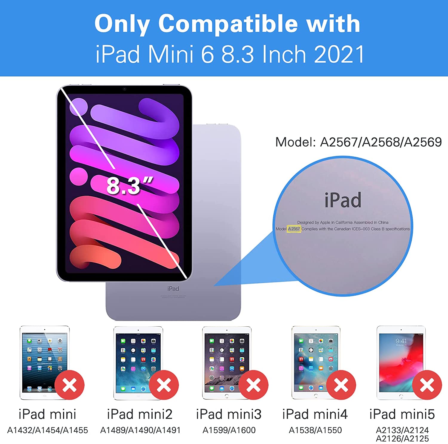 iPad Mini 6th Gen 8.3" 2021 4-Way Privacy Tempered Glass Screen Protector Compatibility