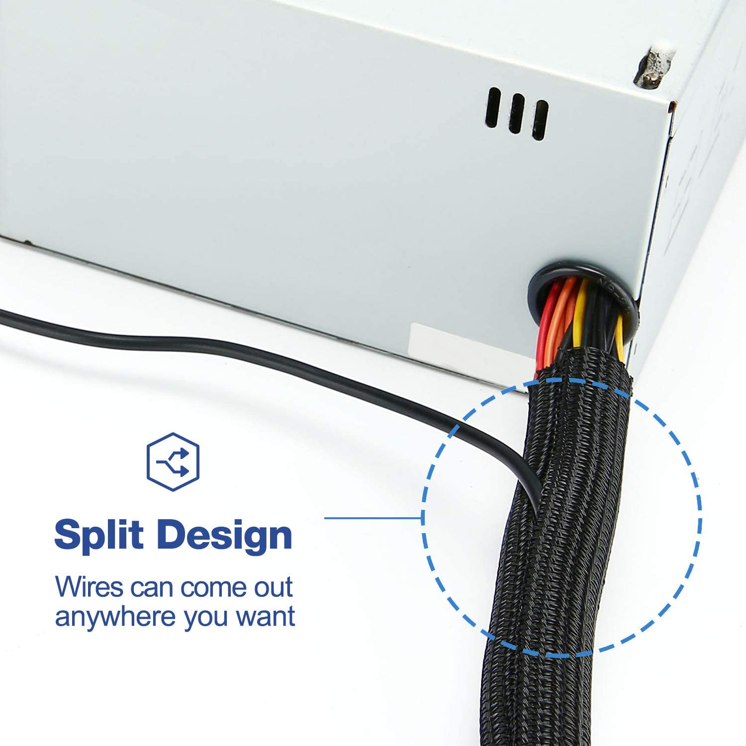 JOTO Cord Protector Wire Loom Tubing Cable Sleeve